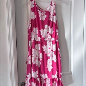 Talbots Pink Floral Sleeveless Dress
